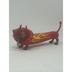 Westland Hot Diggity Dog Deviled Doxie Devil Flames Dachshund Figurine 16530